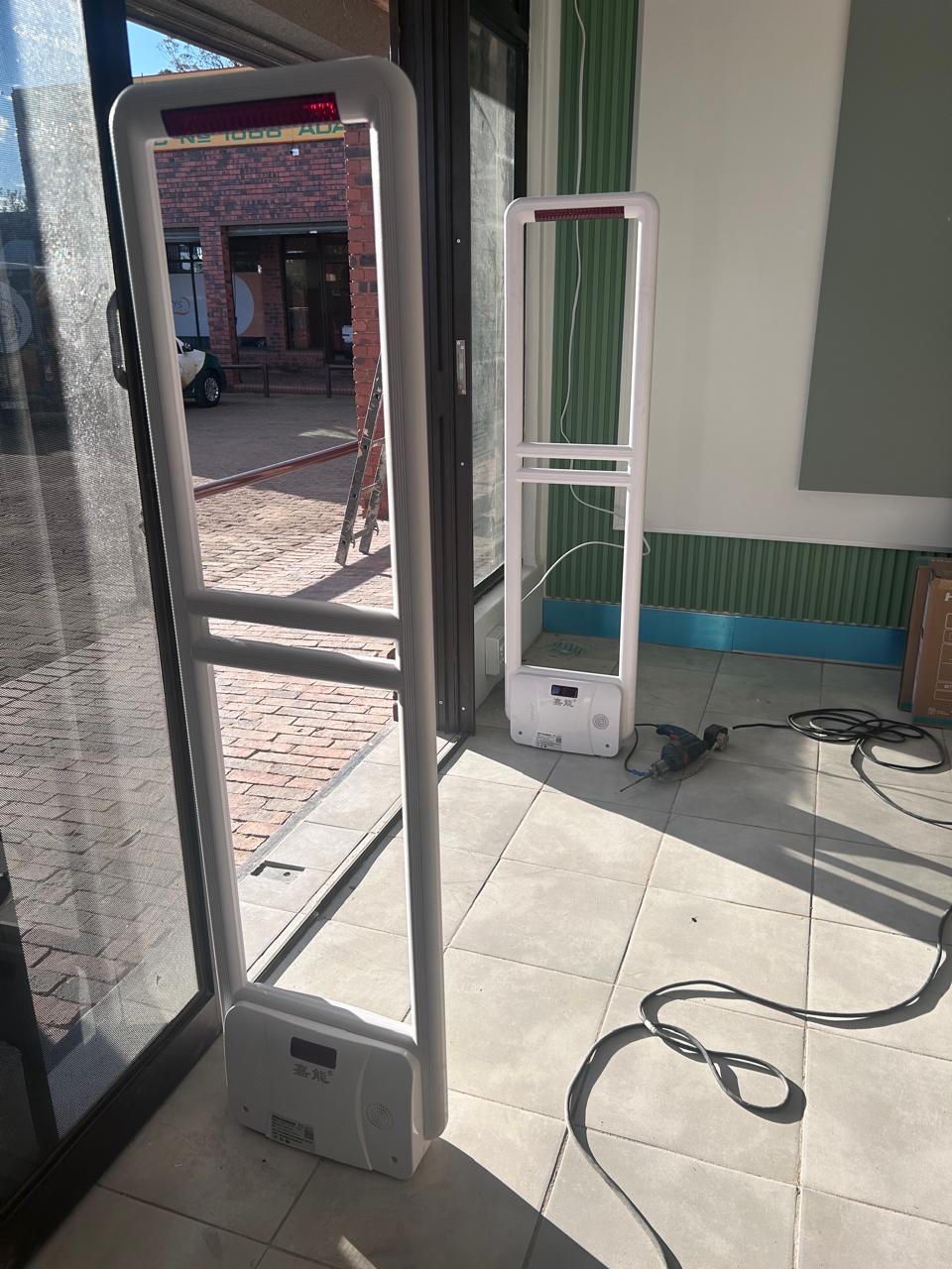 Security gates installed at the supermarket entrance
